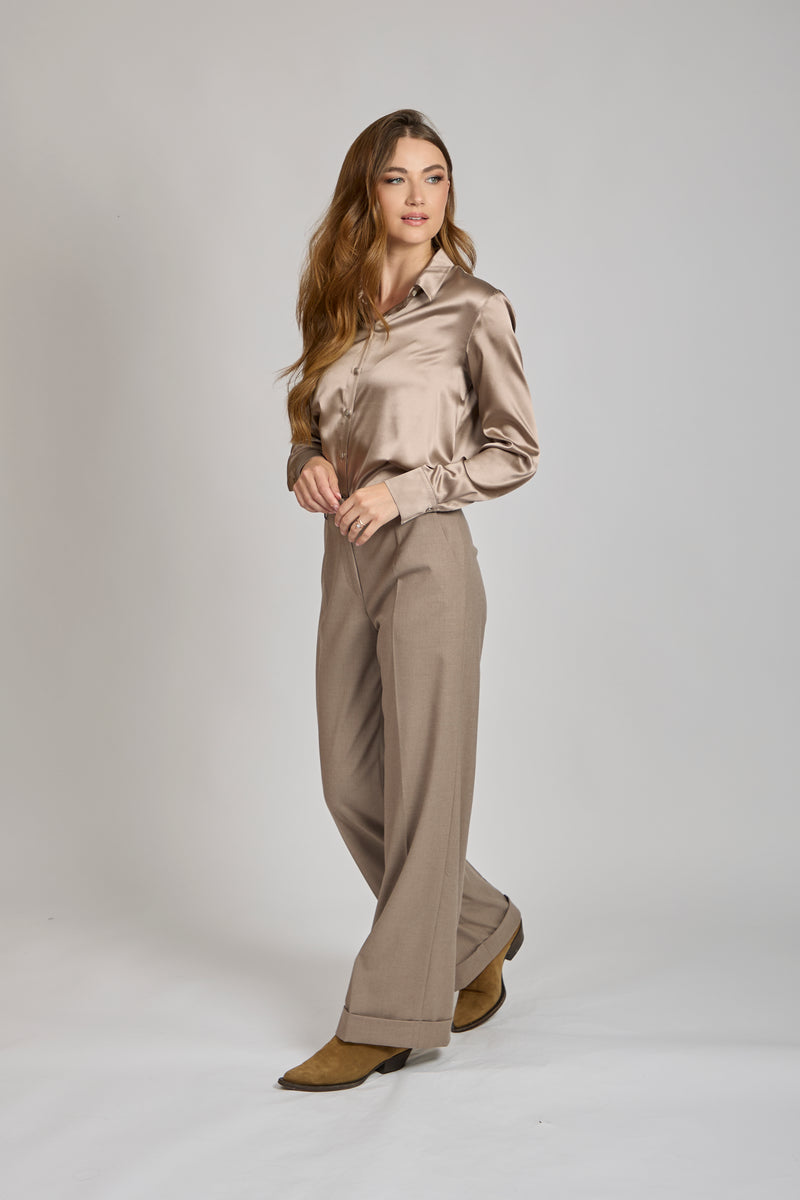 SILK SHIRT- TORTORA