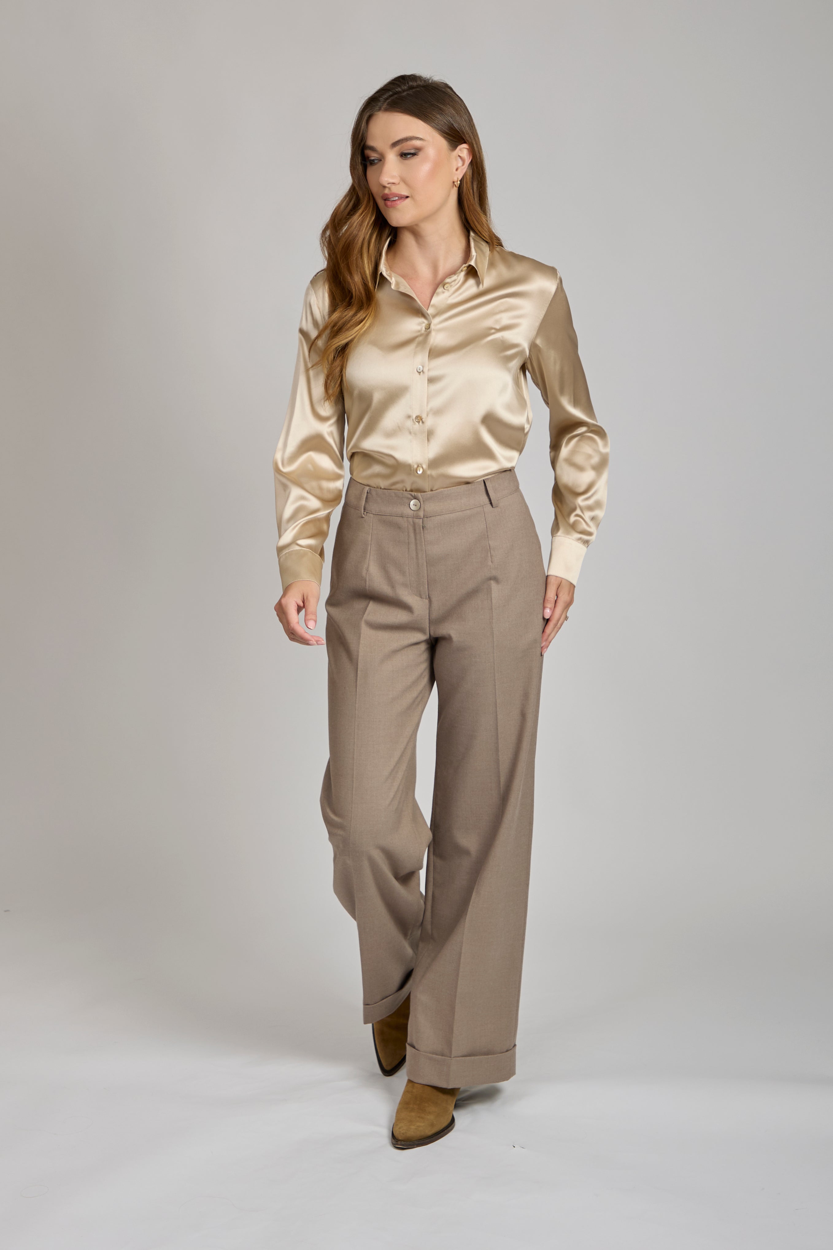 SILK SHIRT-CHAMPAGNE