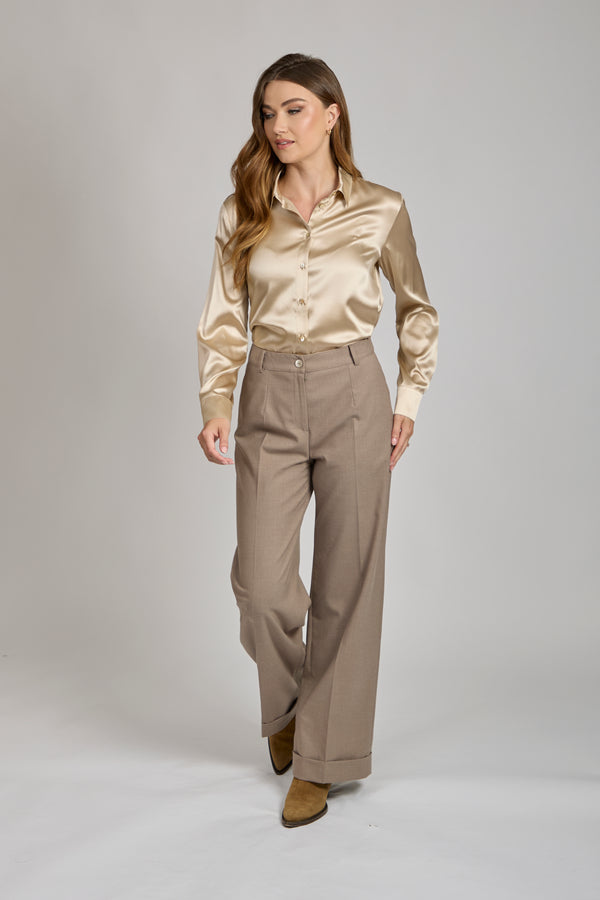 SILK SHIRT-CHAMPAGNE