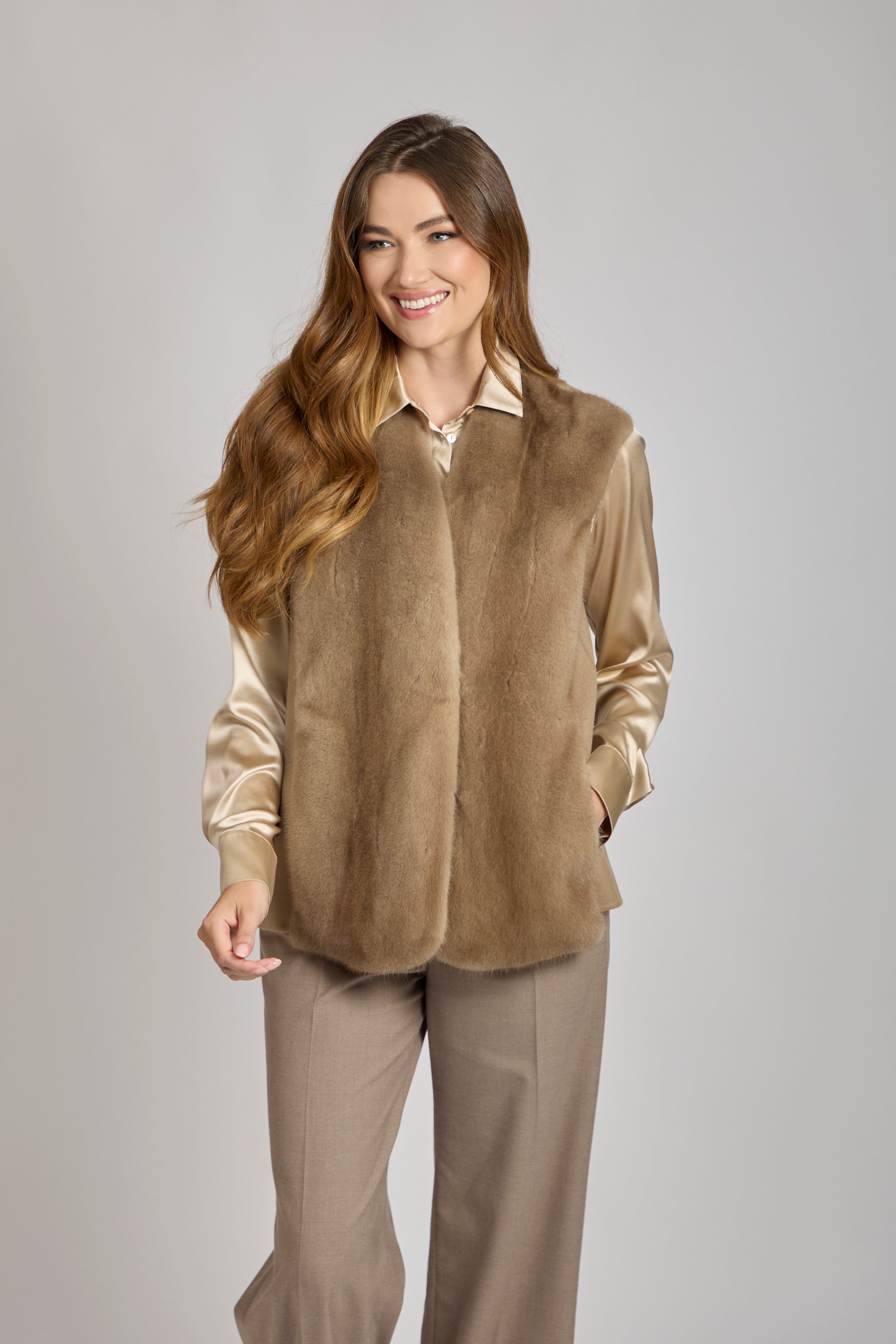 Gilet en cachemire et vison Cara