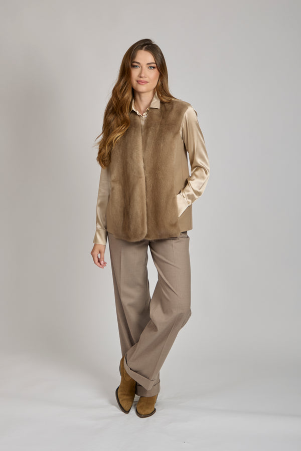 CASHMERE/MINK VEST-CARA
