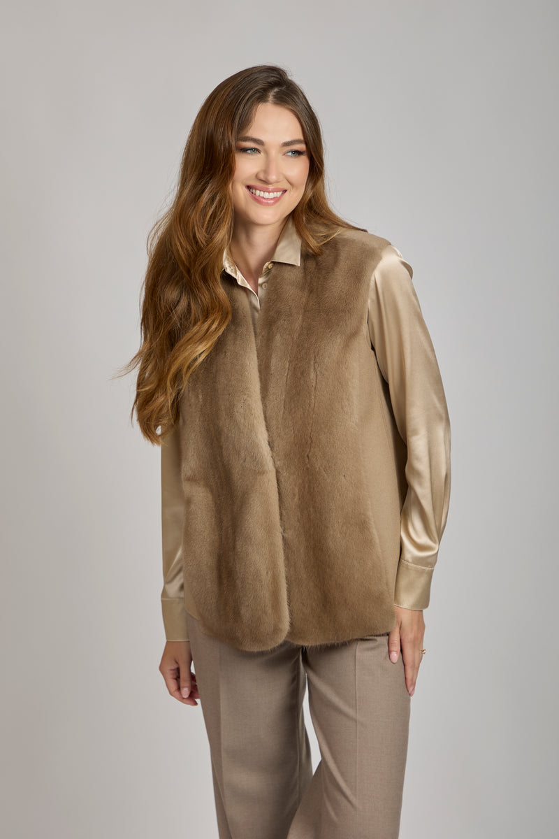 CASHMERE/MINK VEST-CARA