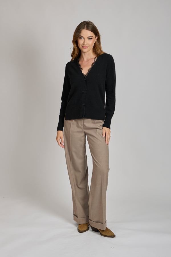 CASHMERE CARDIGAN-BLACK