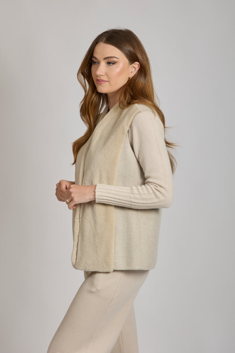 SHAVED MINK VEST-ANGORA