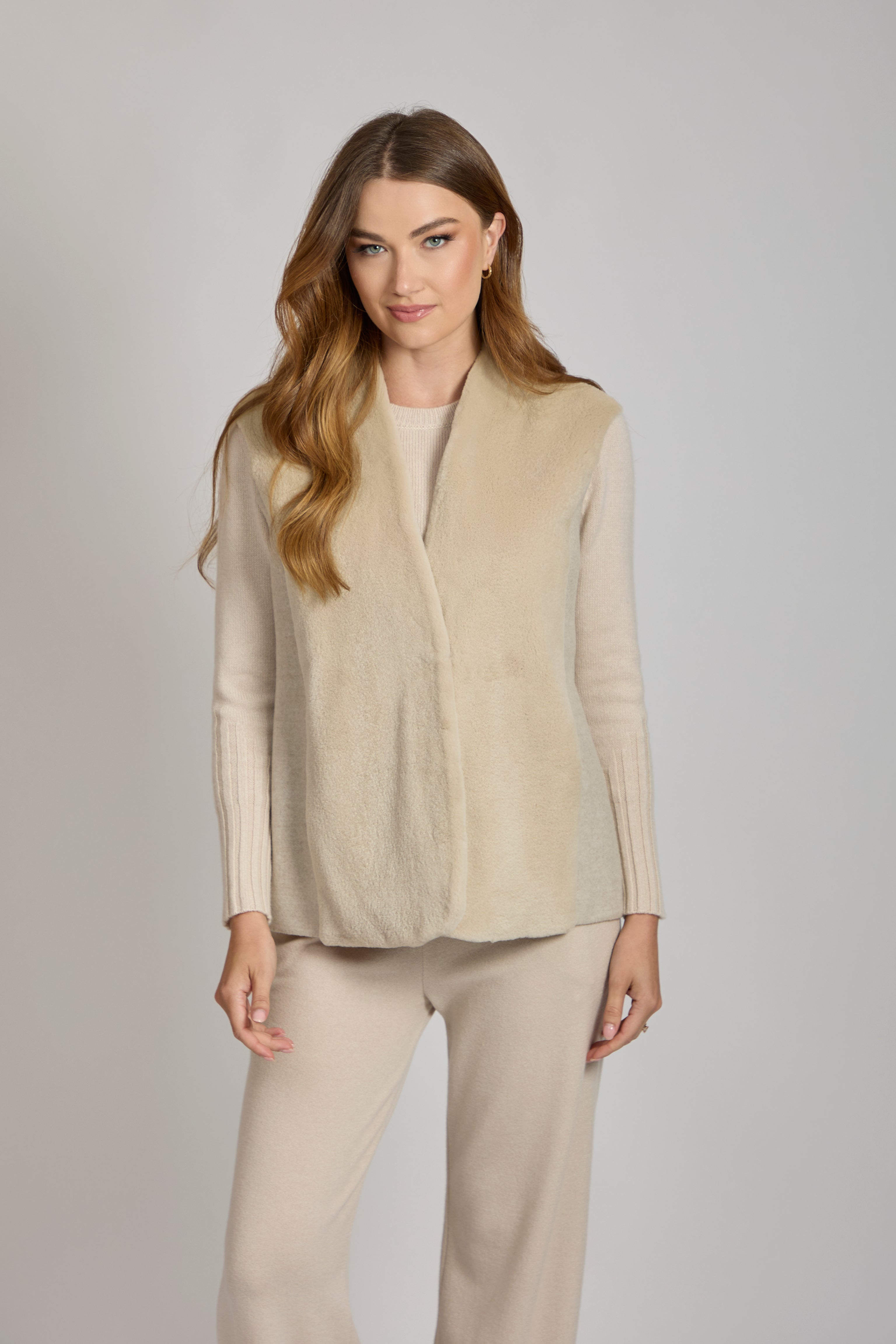 SHAVED MINK VEST-ANGORA