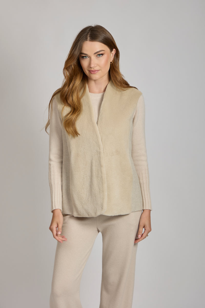SHAVED MINK VEST-ANGORA