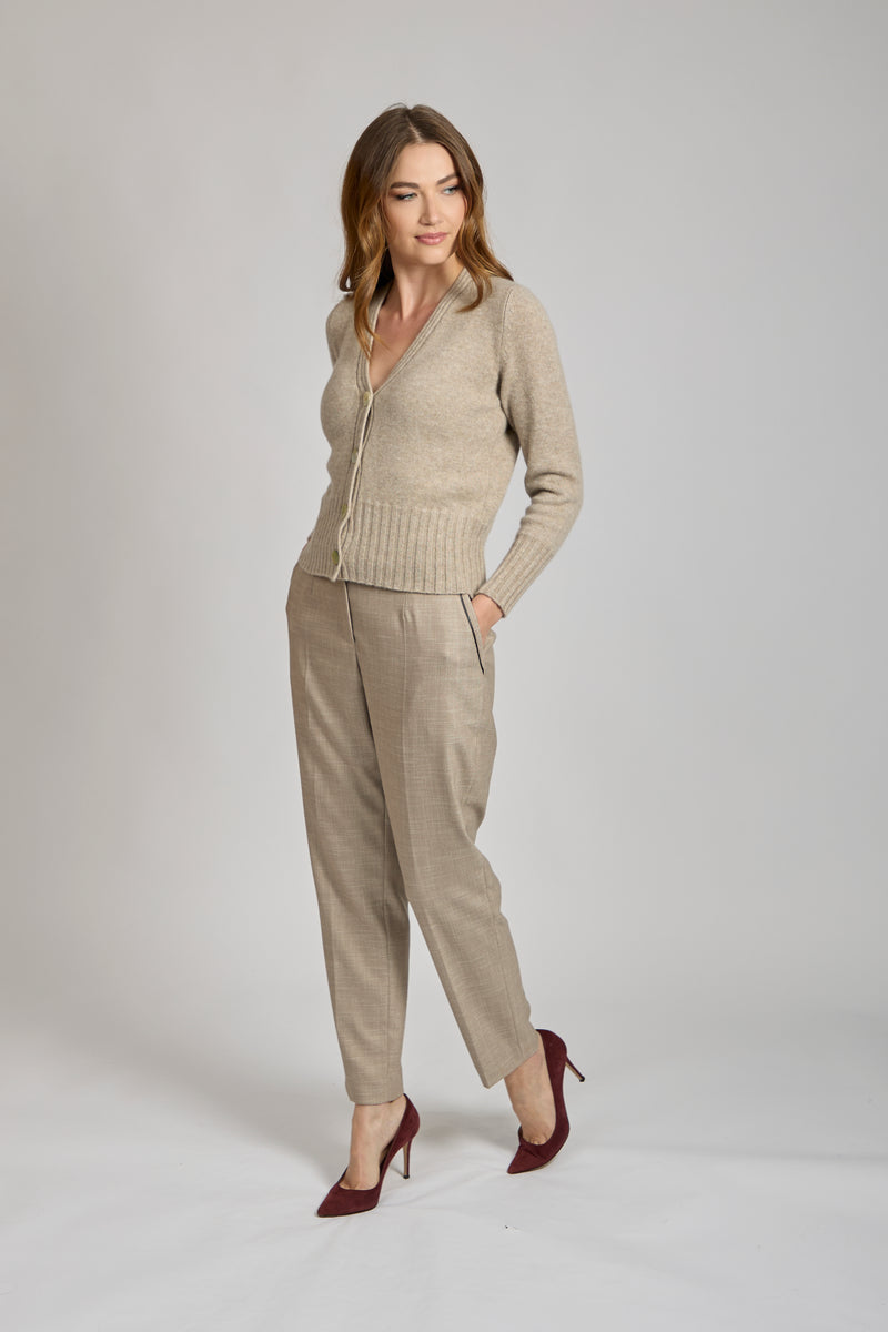 TROUSERS- TAUPE
