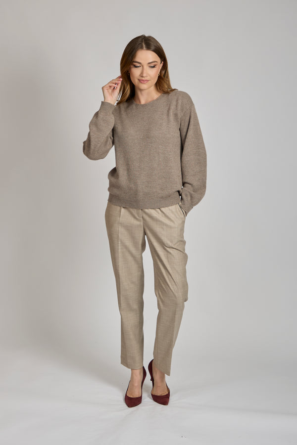 TROUSERS- TAUPE