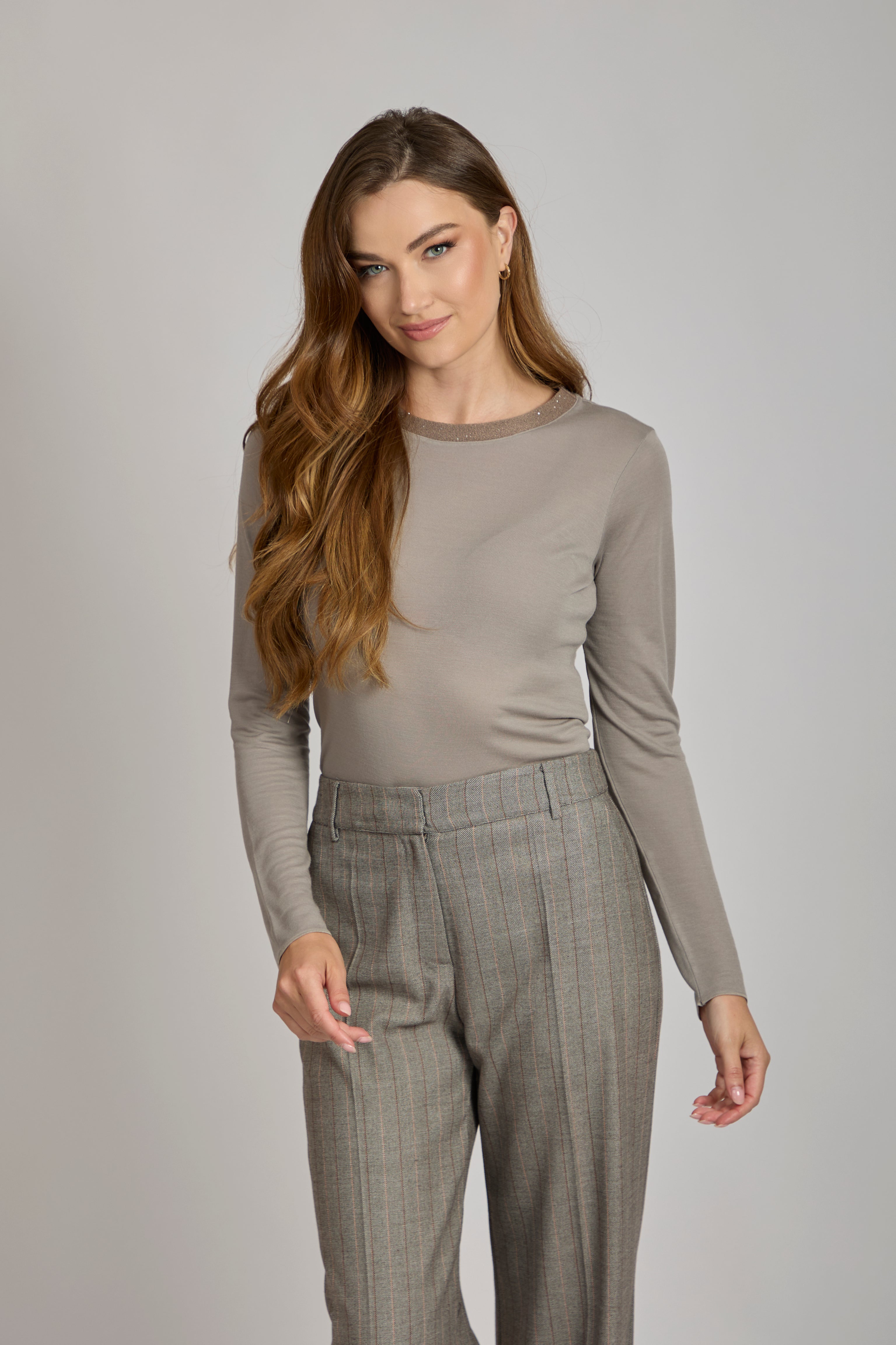 ROUND NECK TOP- TORTORA
