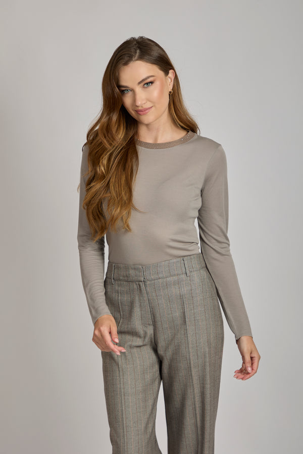 ROUND NECK TOP- TORTORA