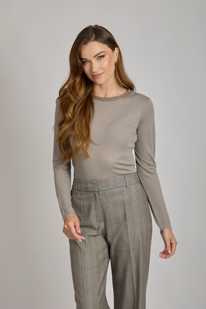 ROUND NECK TOP- TORTORA