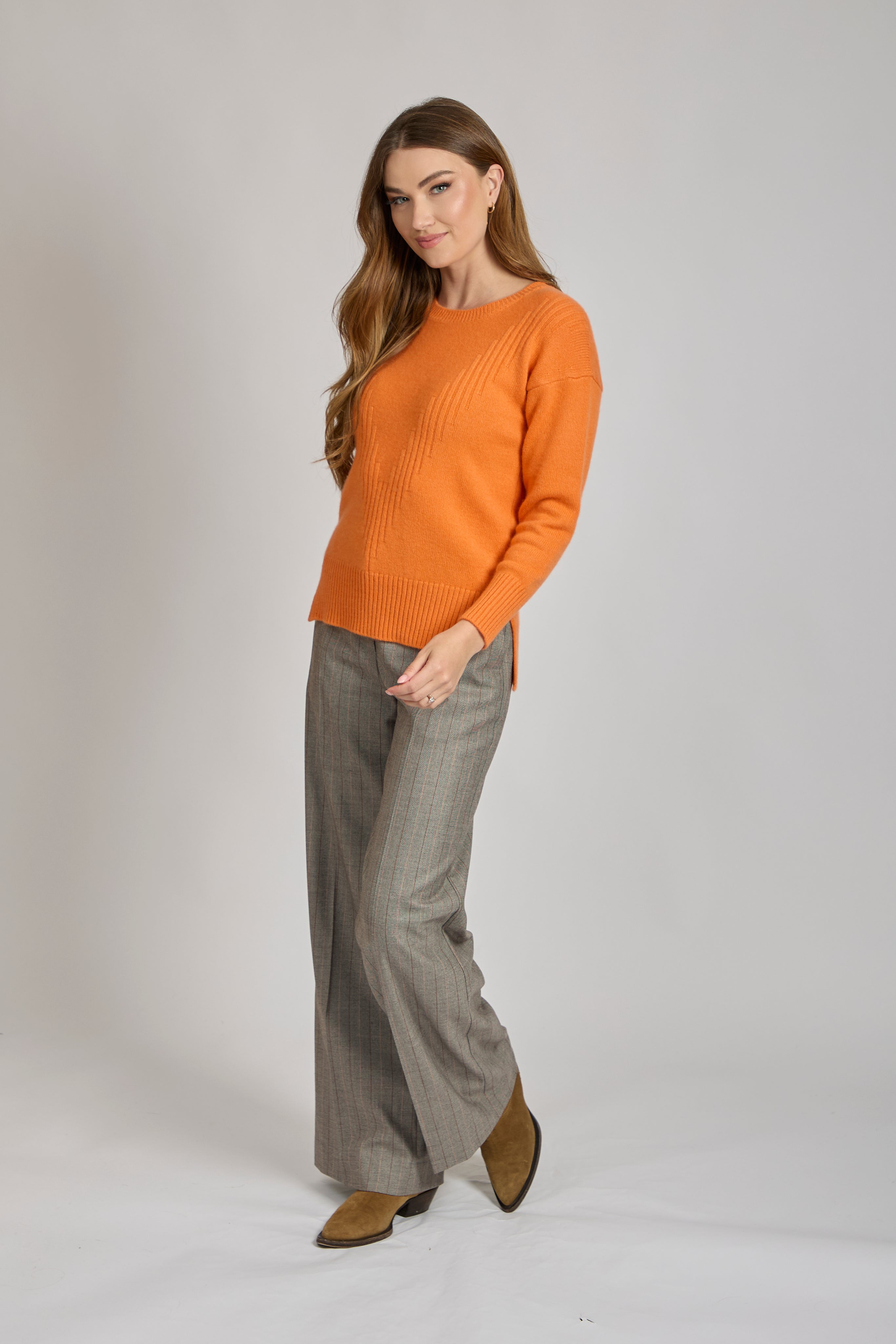 CREW NECK JUMPER-ARANCIO