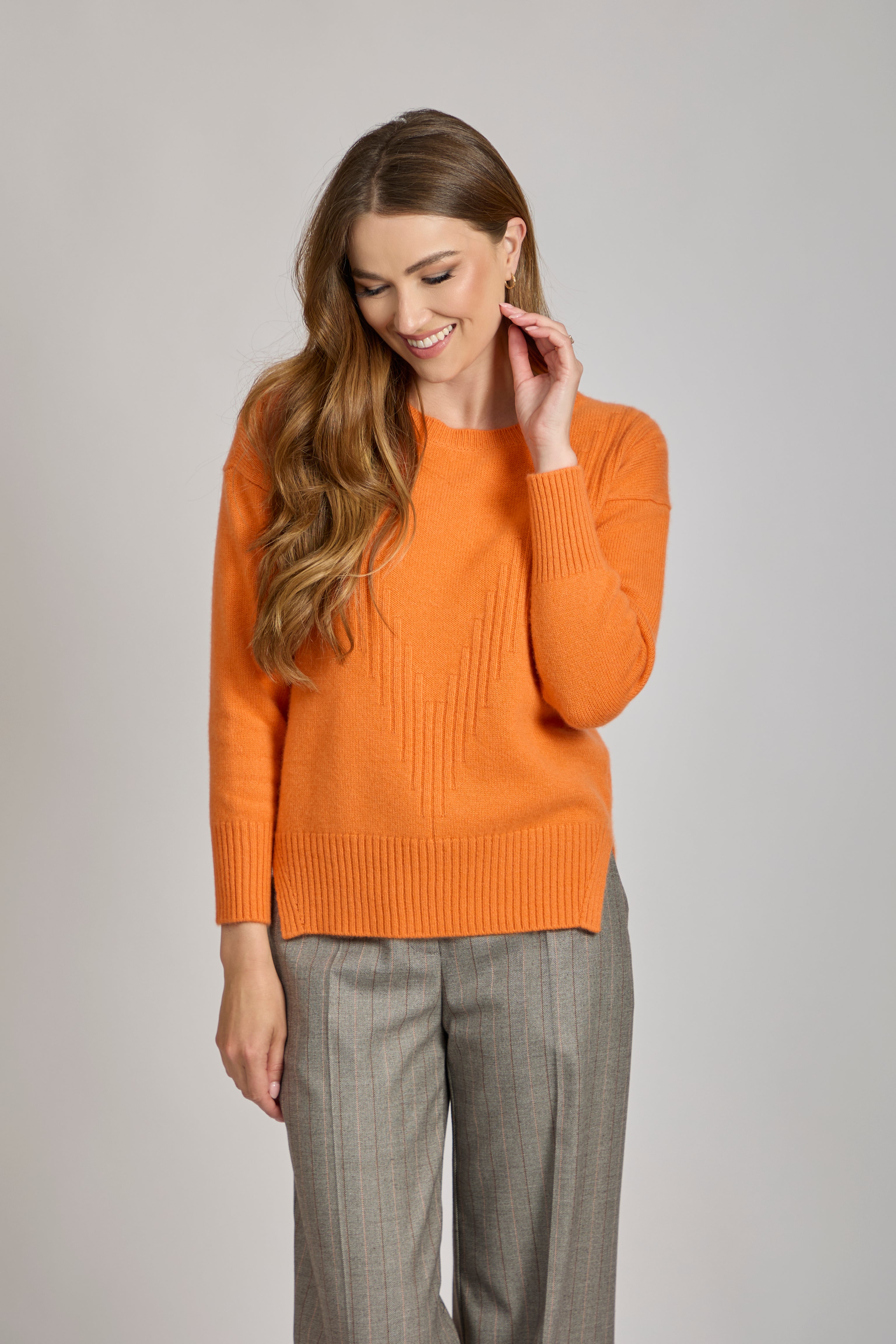 CREW NECK JUMPER-ARANCIO