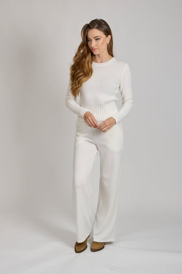 CREW NECK JUMPER- WHITE