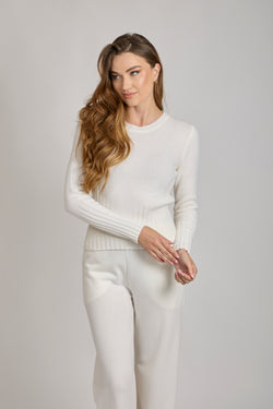 CREW NECK JUMPER- WHITE