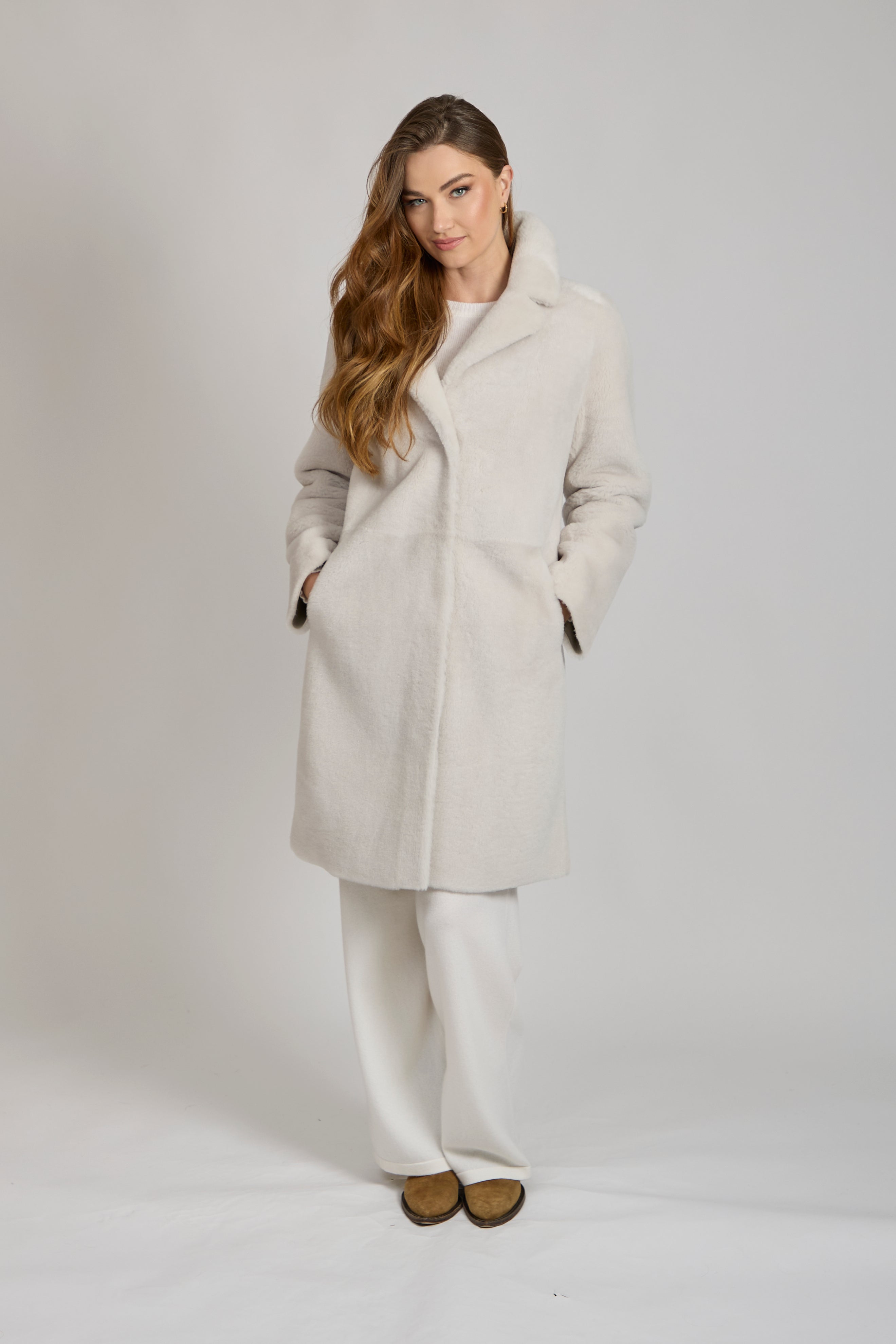 REVERSIBLE SHEARLING - MILK
