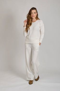 CREW NECK JUMPER -WHITE