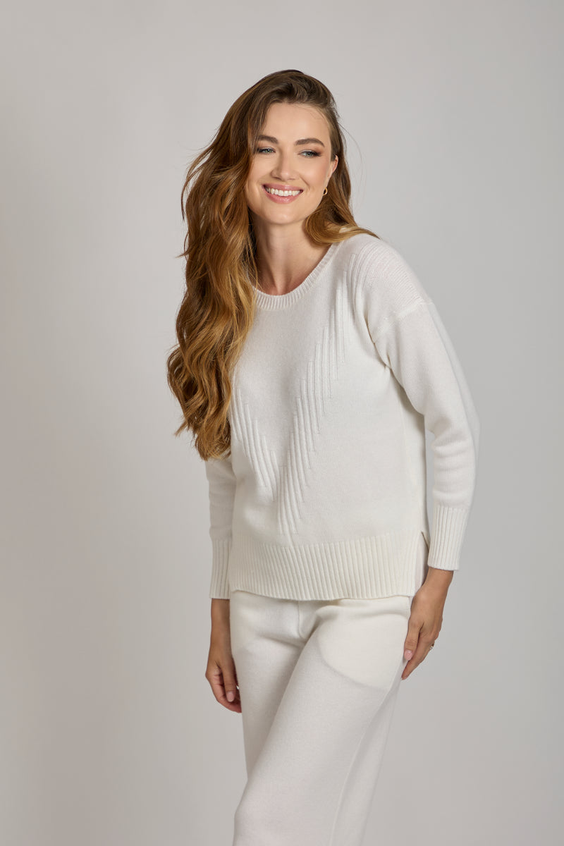 CREW NECK JUMPER -WHITE
