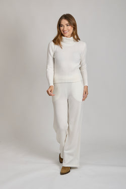 CASHMERE TROUSERS-WHITE