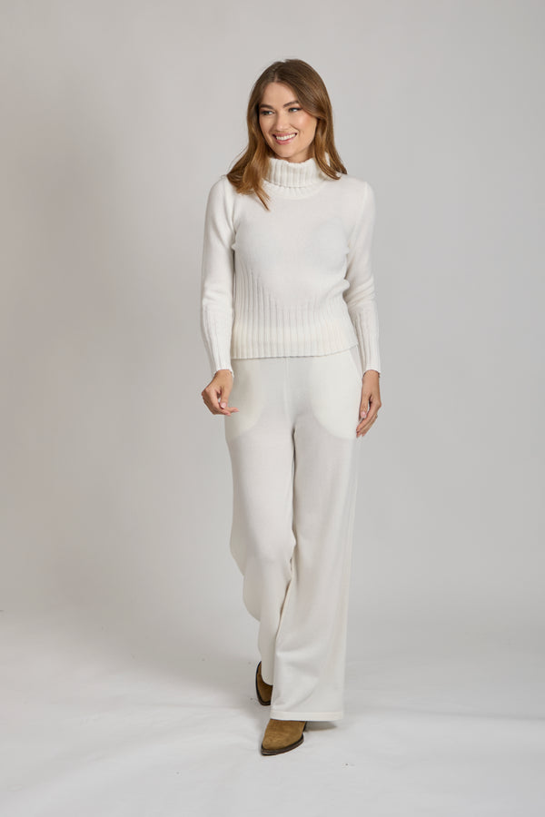 CASHMERE TROUSERS-WHITE