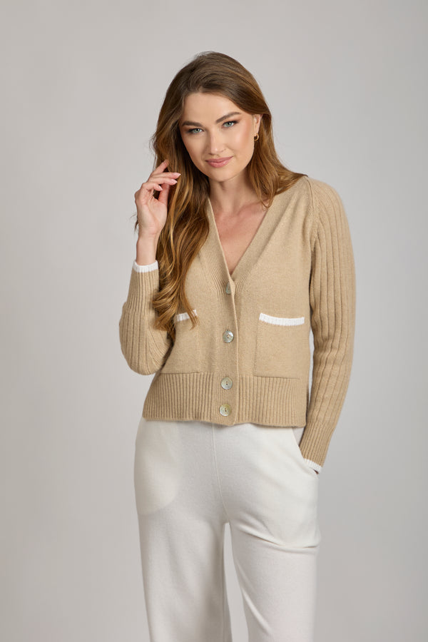 CASHMERE CARDIGAN-NOCCIOLA