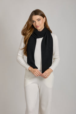 CASHMERE SCARF-BLACK