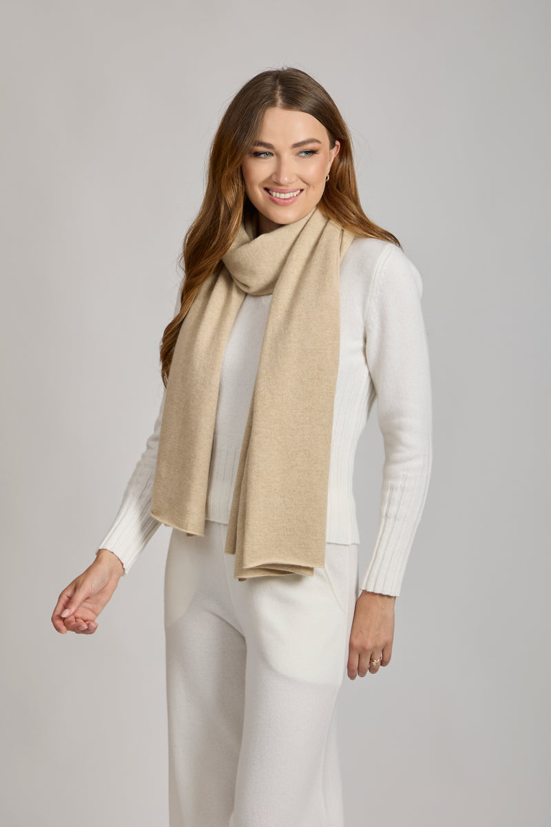 CASHMERE SCARF-OATMEAL