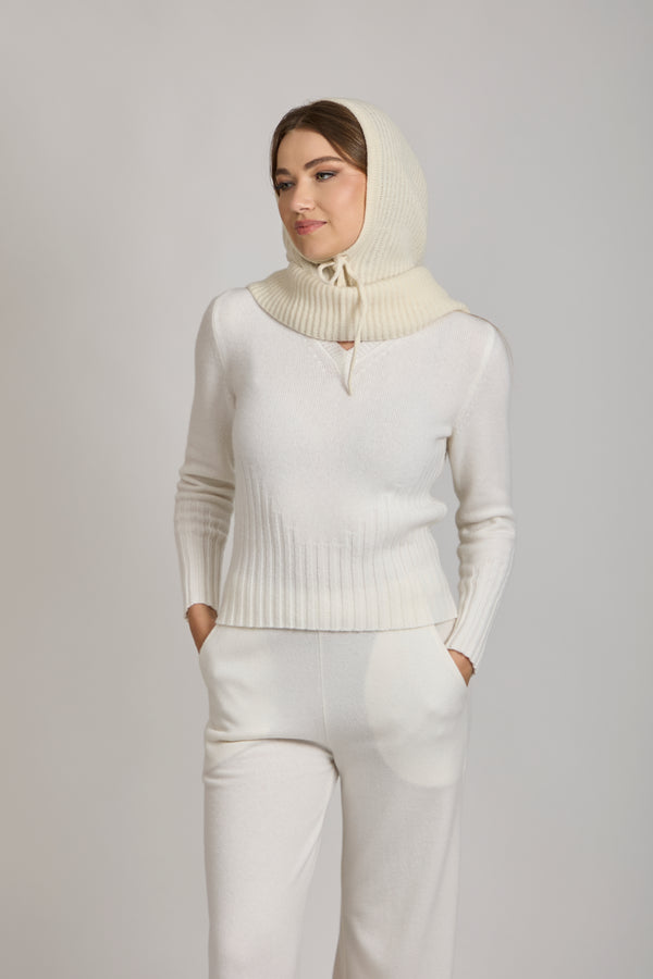 CASHMERE HOOD-WHITE