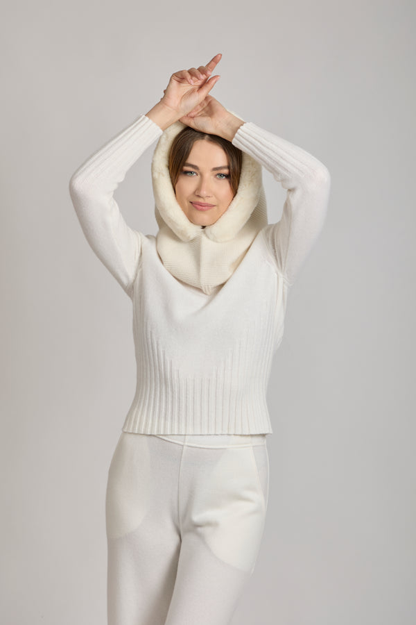 HOOD WITH REX-WHITE
