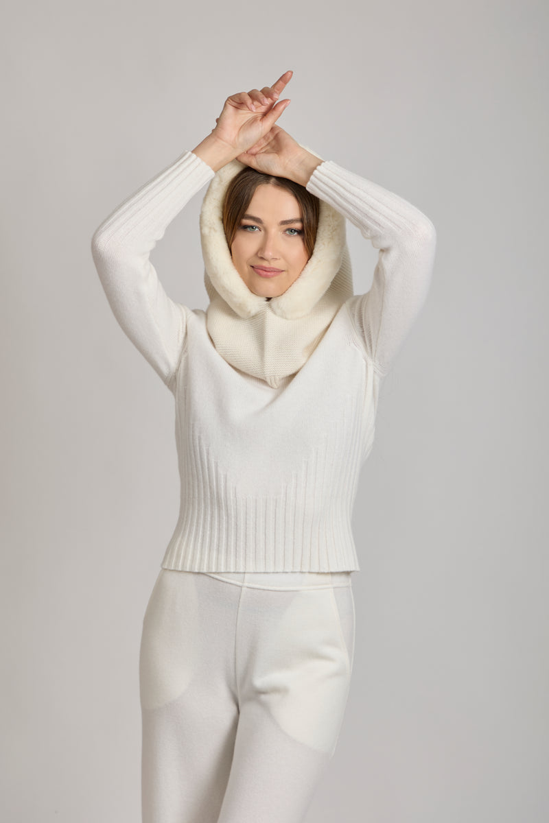 HOOD WITH REX-WHITE
