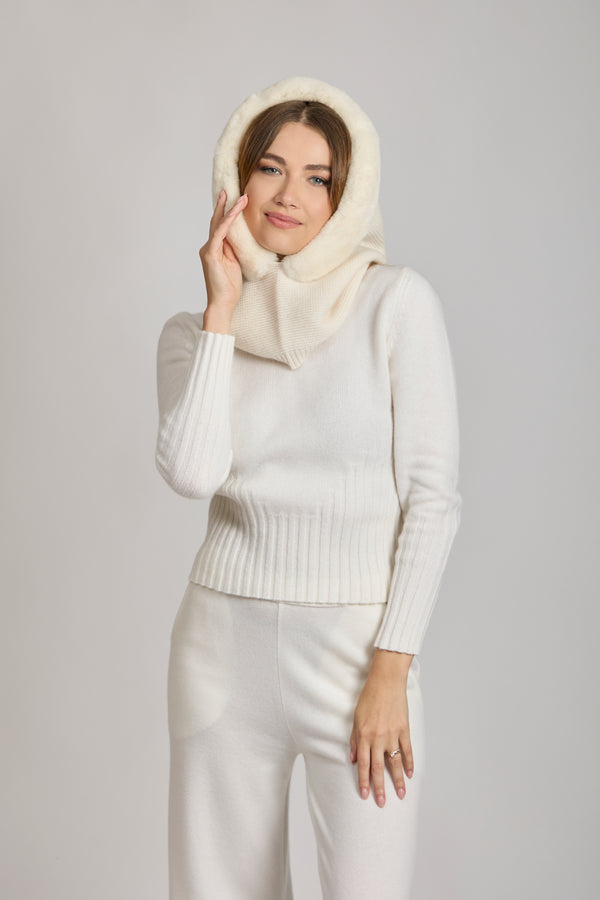 HOOD WITH REX-WHITE