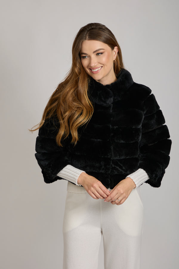SHORT REX JACKET-BLACK