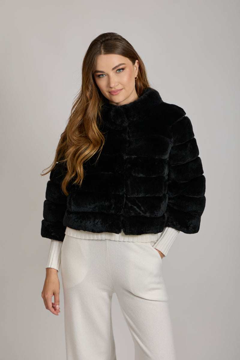 SHORT REX JACKET-BLACK