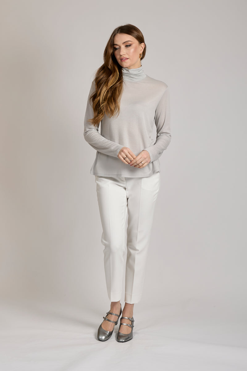 TURTLE NECK TEE SHIRT - GIACCIO