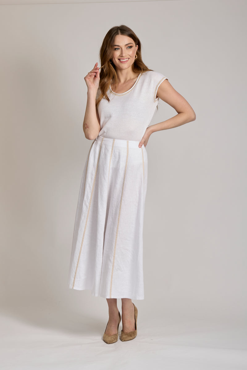 LINEN SKIRT - BIANCO