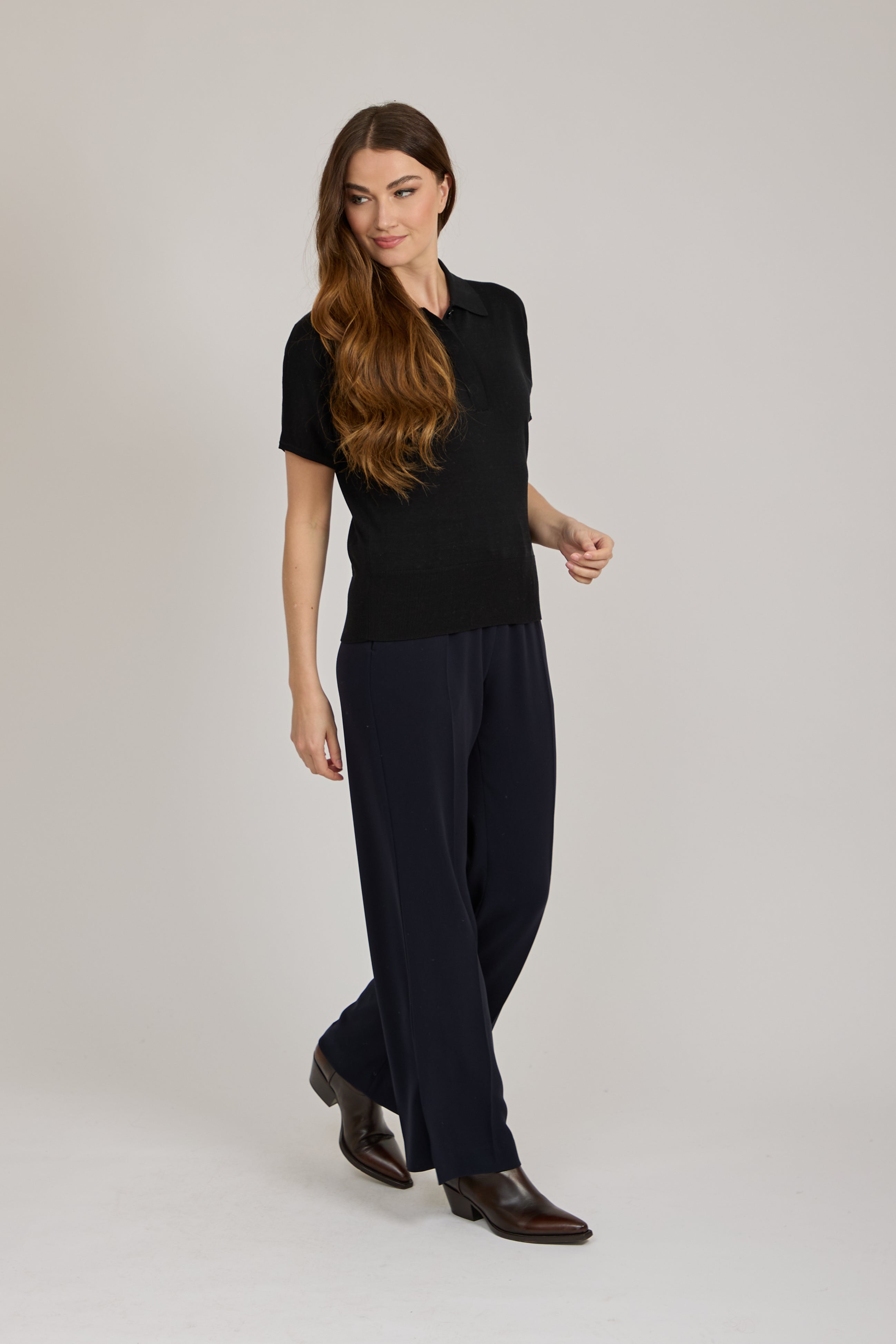 FLARE TROUSERS-BLUE