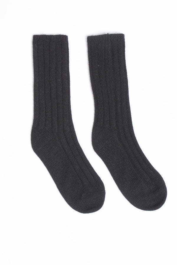 CASHMERE SOCKS-BLACK