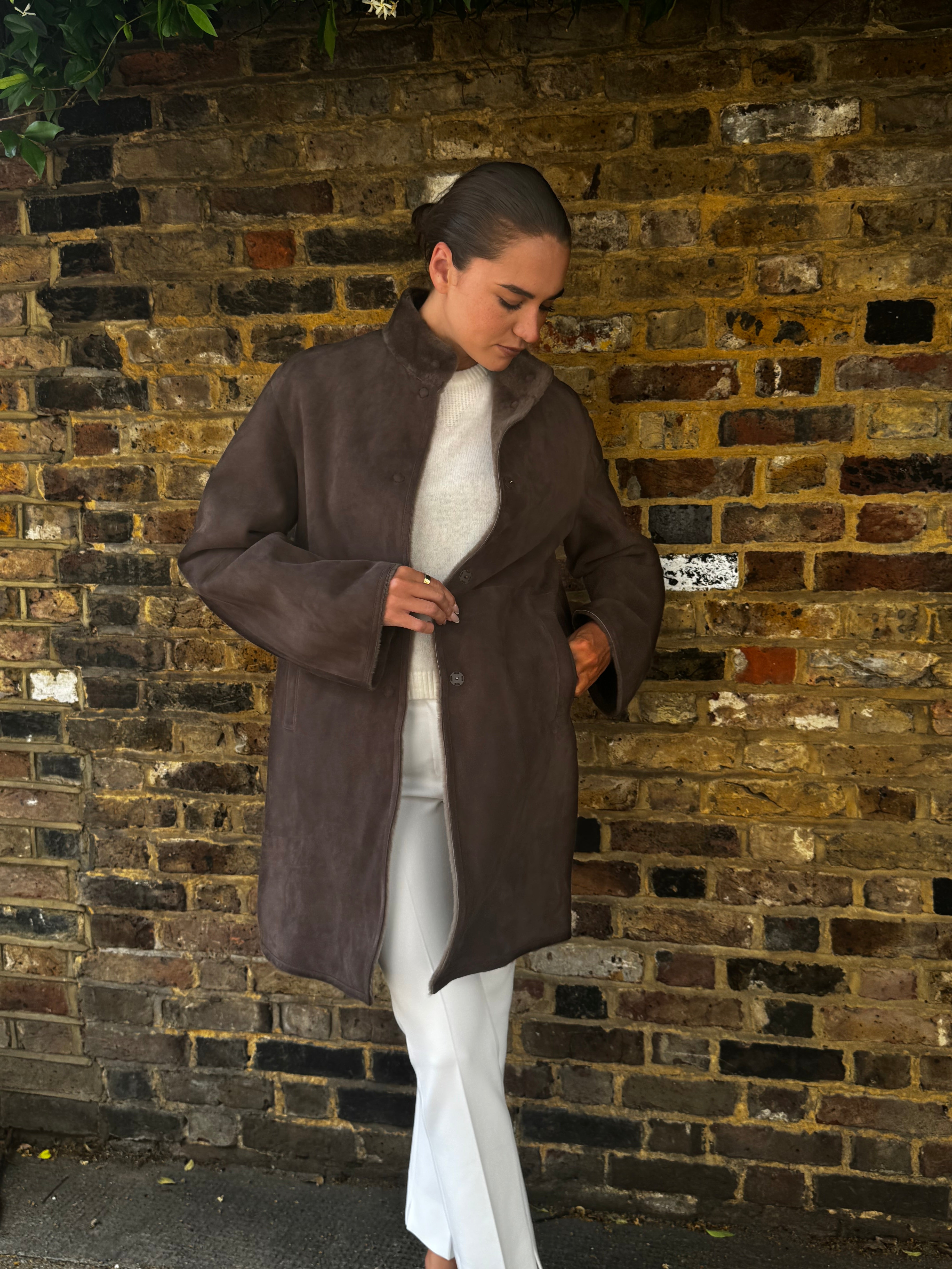 SHEARLING JACKET-BROWN