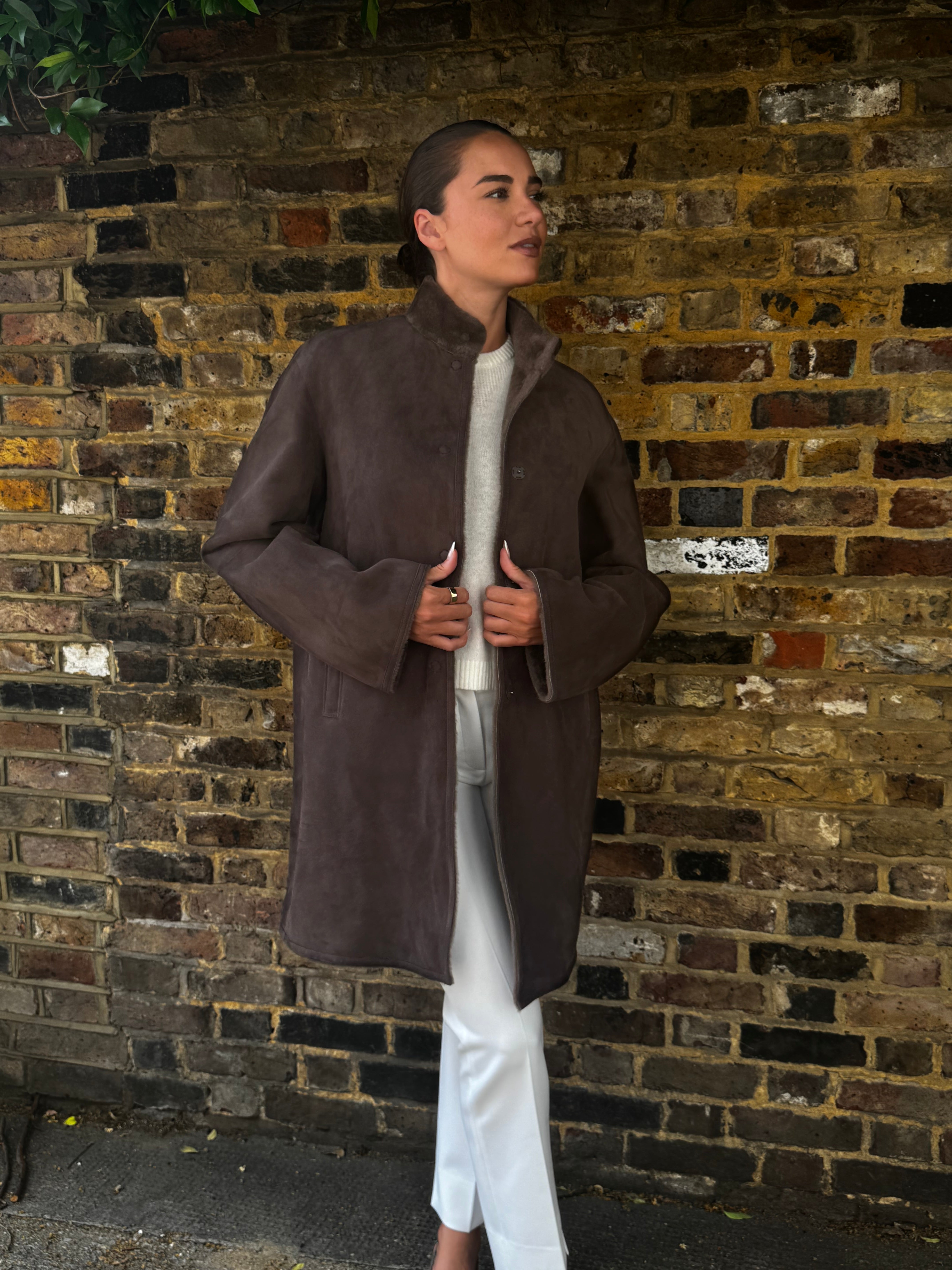 SHEARLING JACKET-BROWN