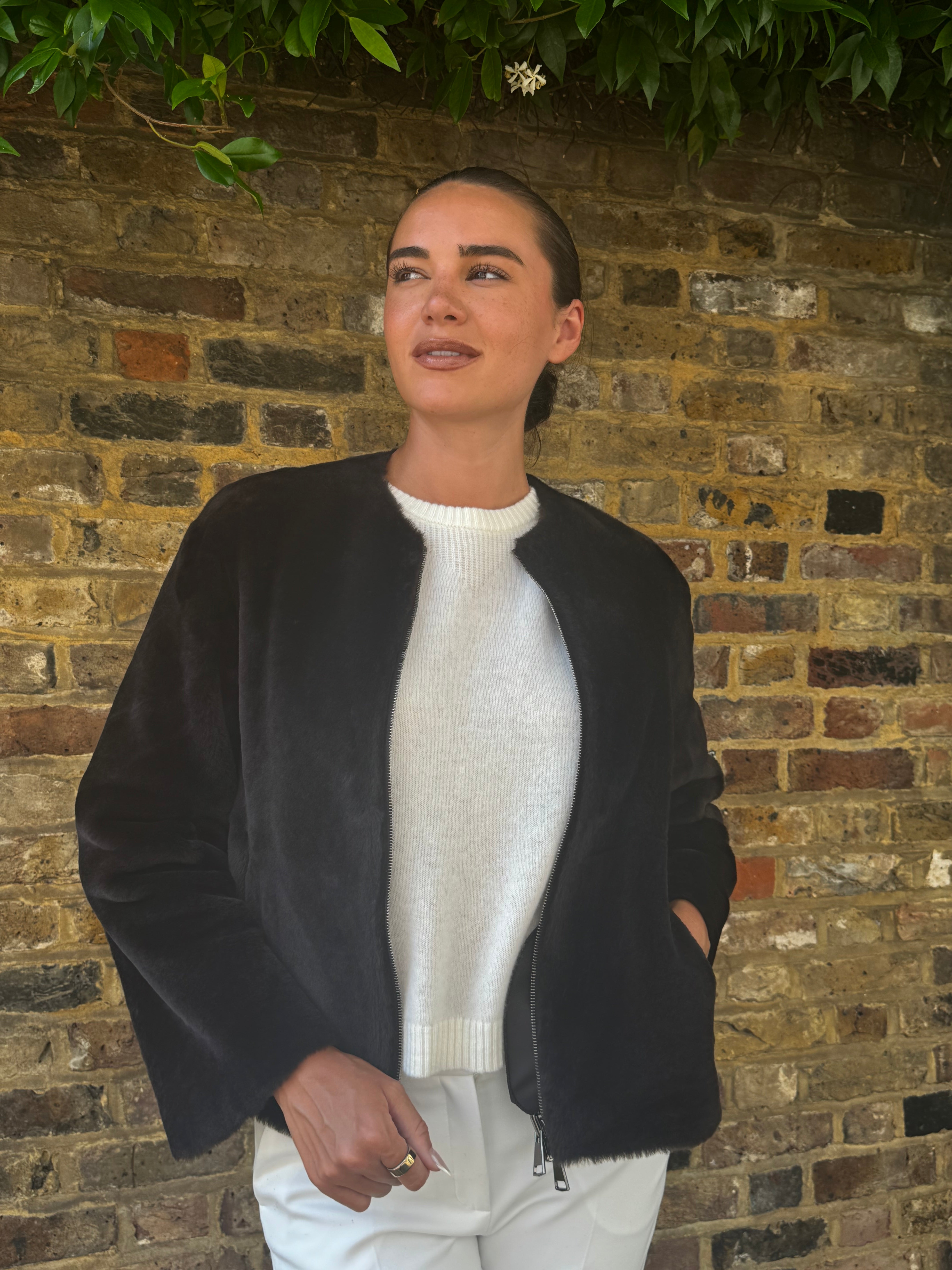 REVERSIBLE SHEARLING JACKET-CARRUBA