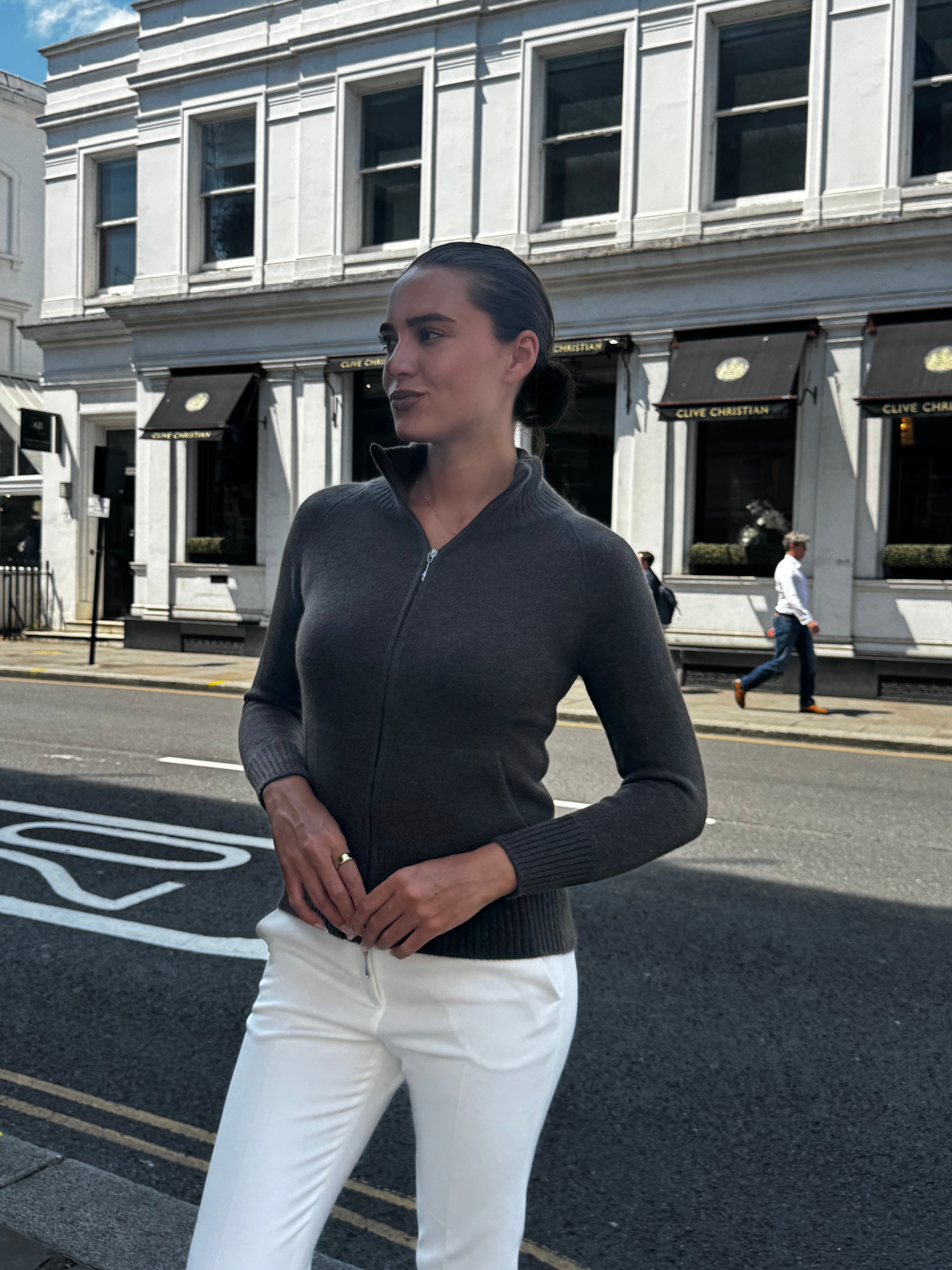 CASHMERE CARDIGAN-MARRONE