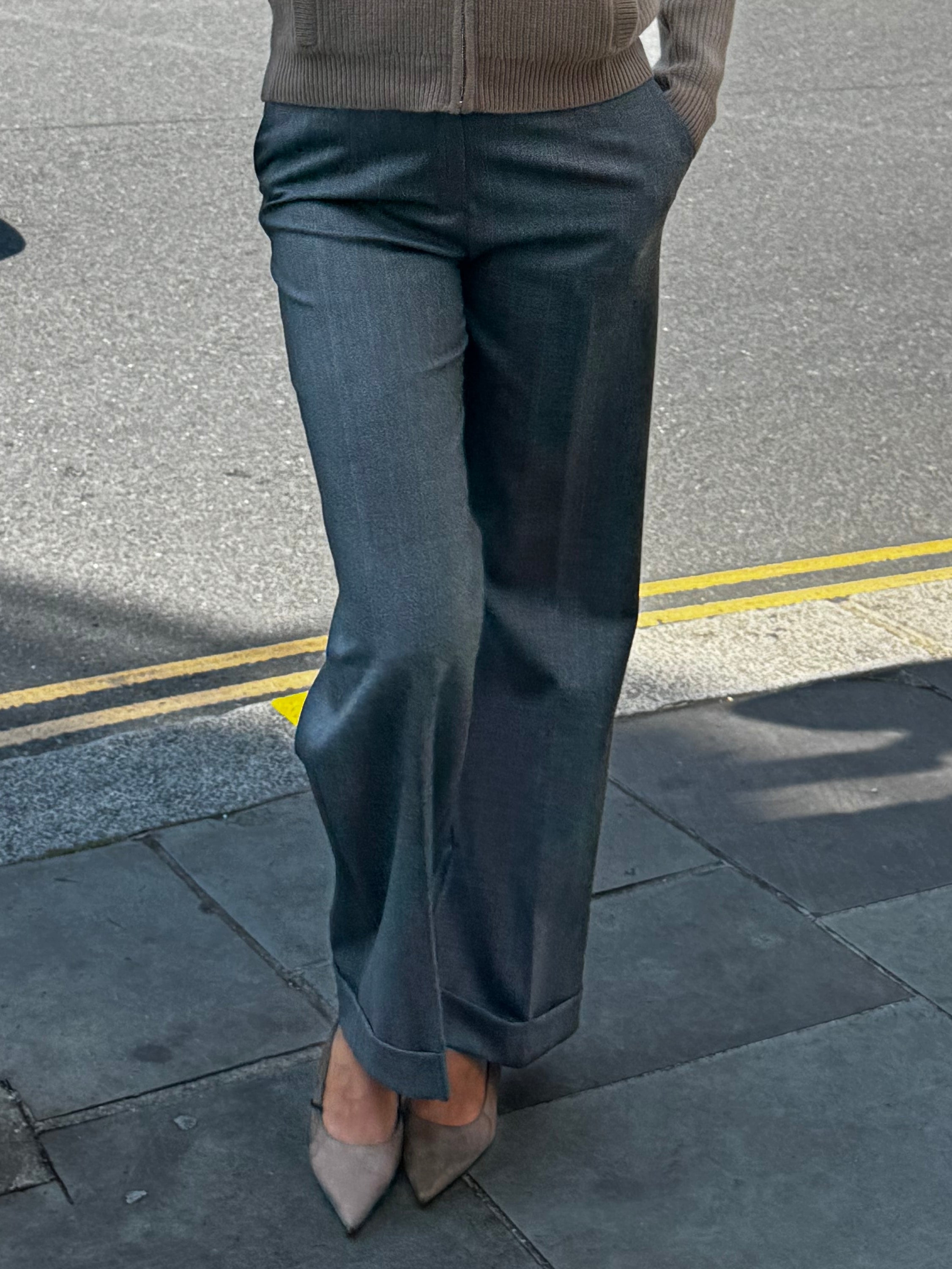 FLARE TROUSERS-GRIGIO