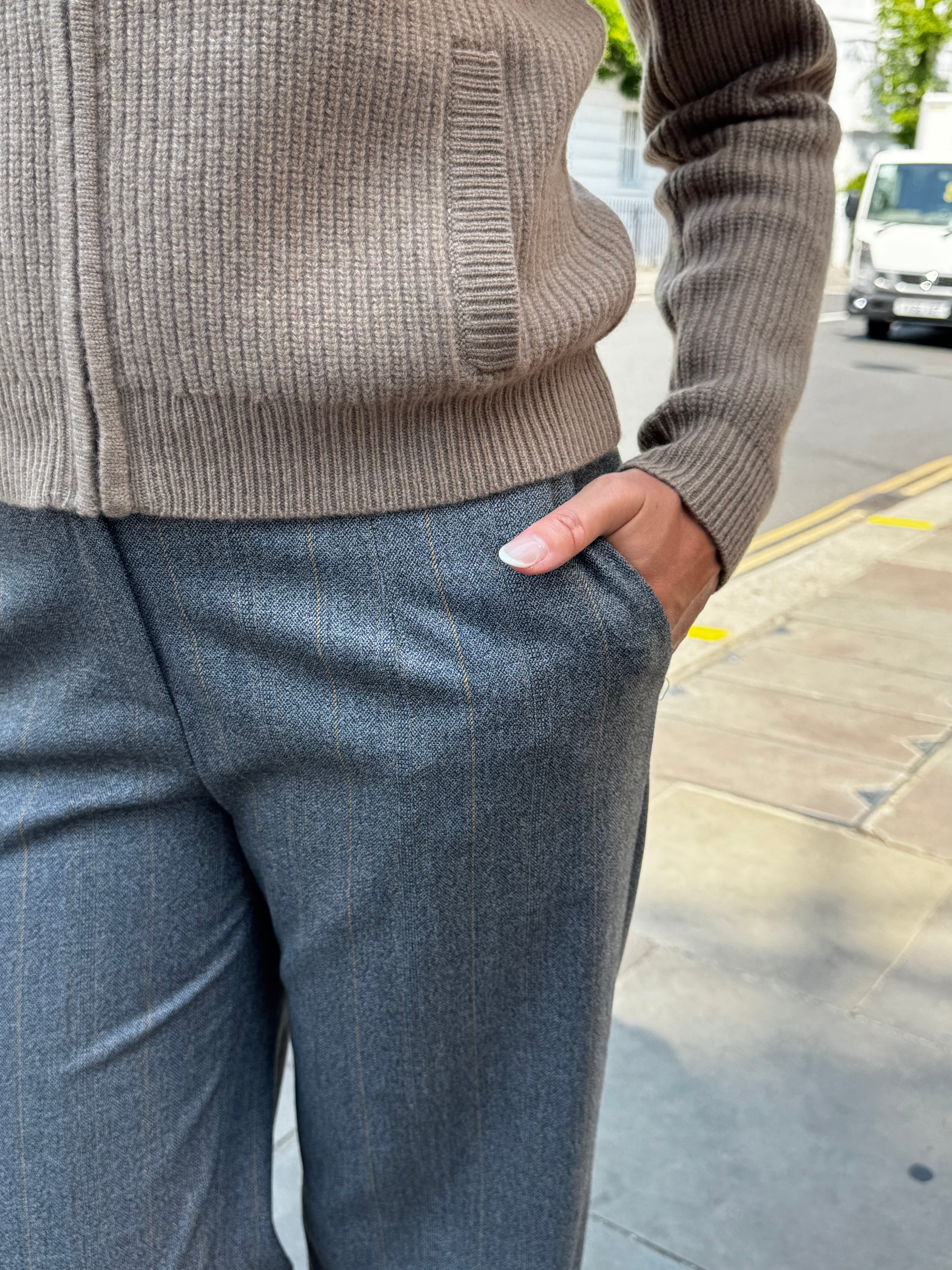 FLARE TROUSERS-GRIGIO
