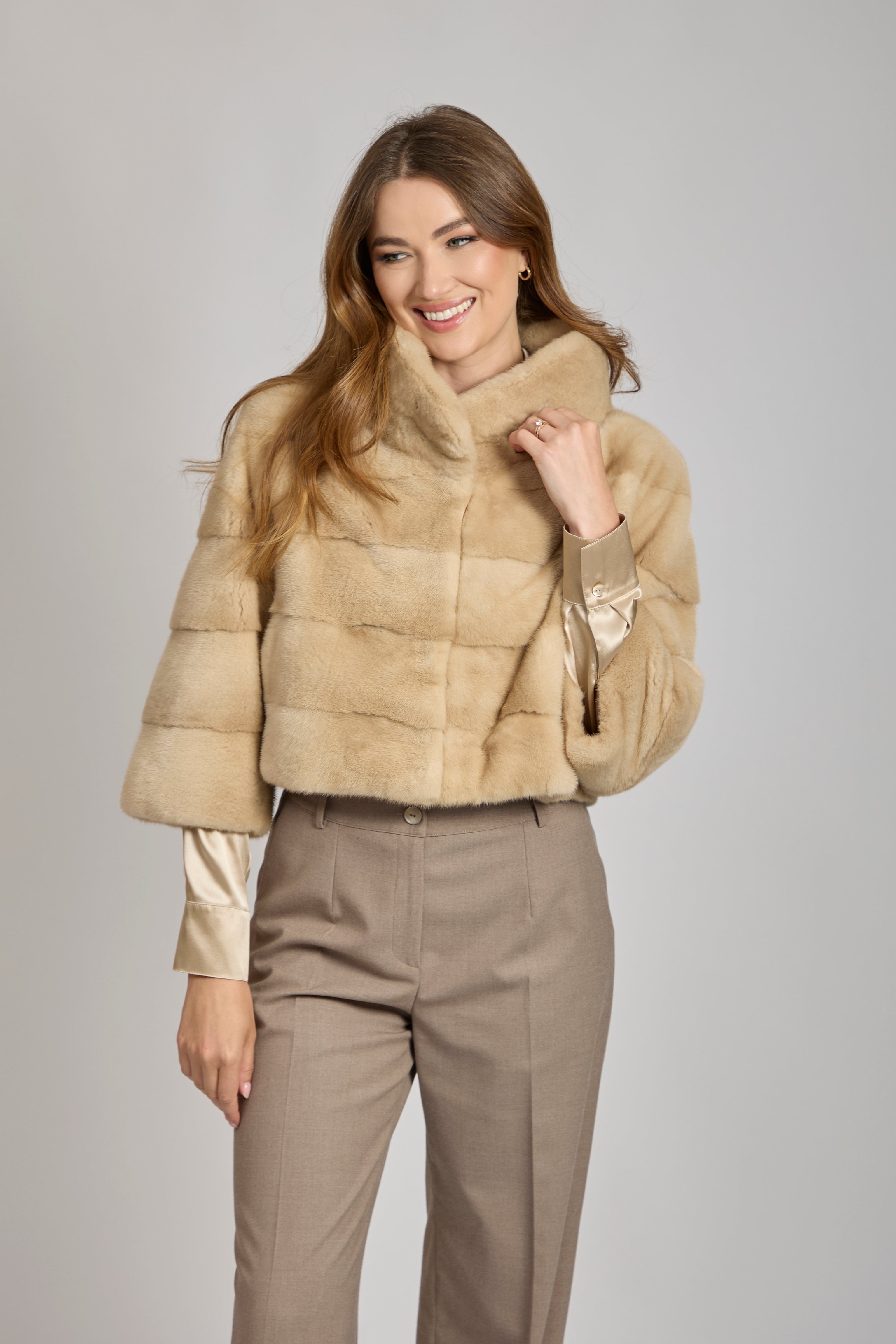 Divine Cashmere cashmere bolero, cropped open-front silhouette with soft drape
