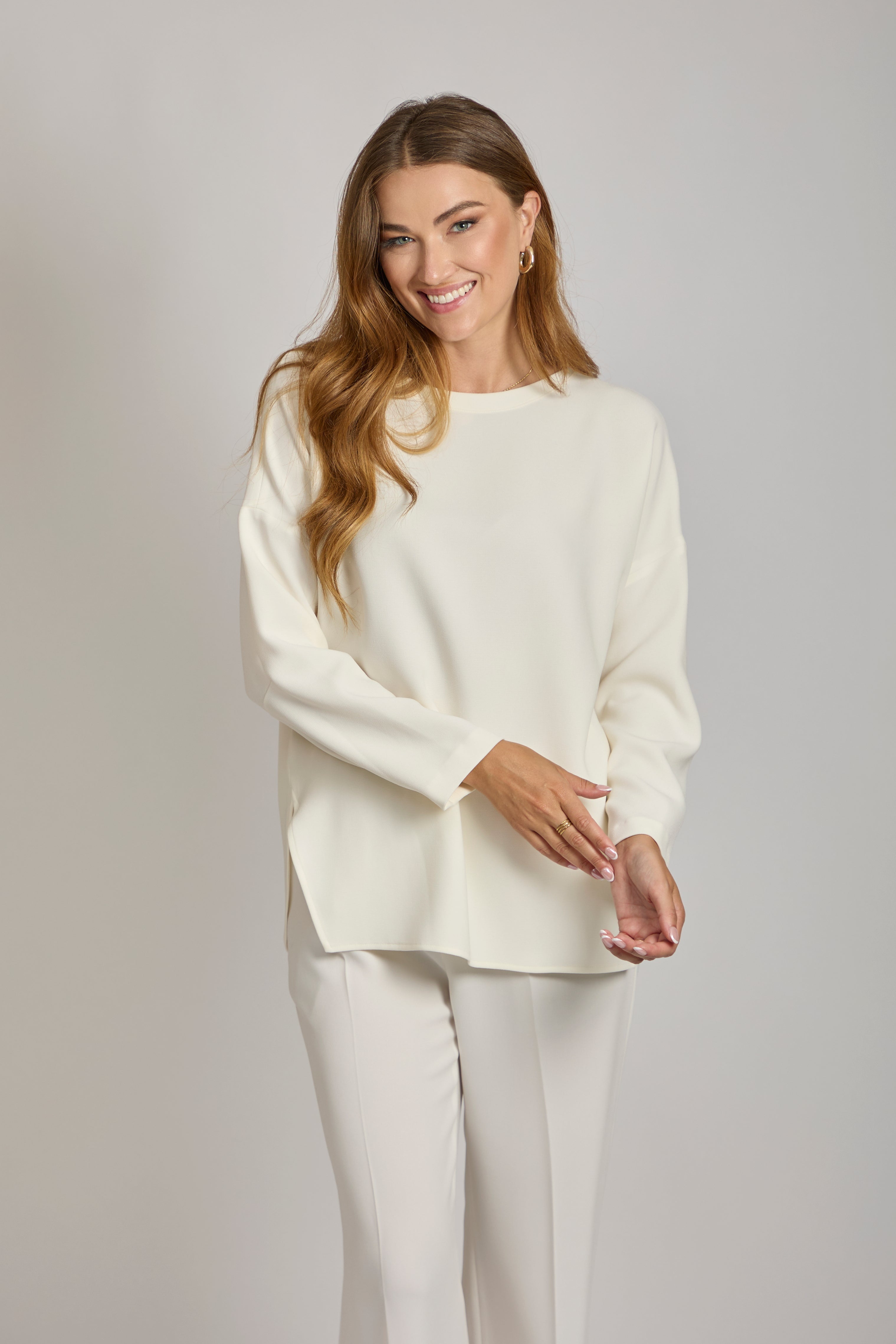 Divine Cashmere effortless blouse with relaxed fit and soft drape