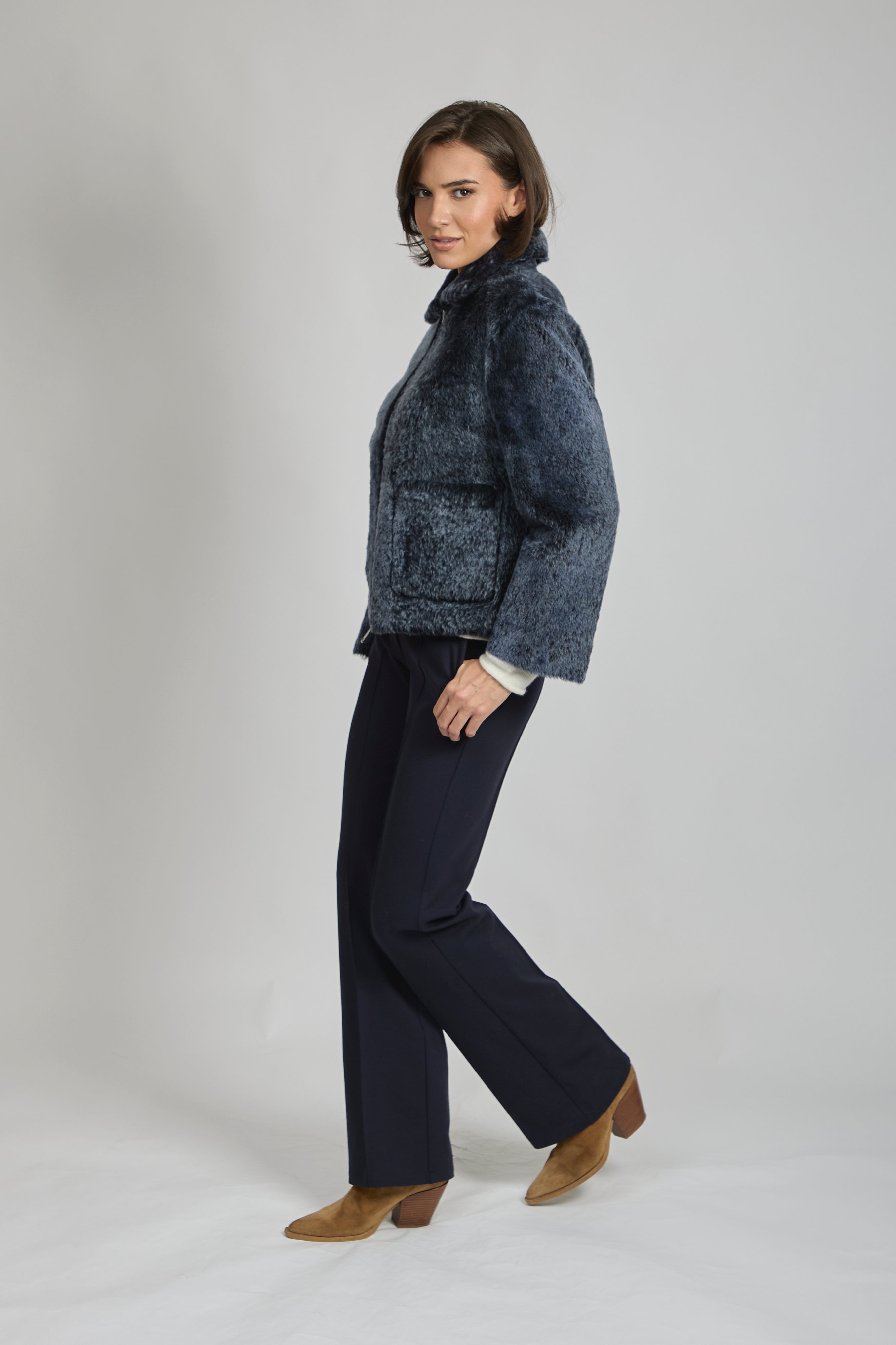 Divine Cashmere cashmere flared trousers in a tailored wide-leg cut with soft drape