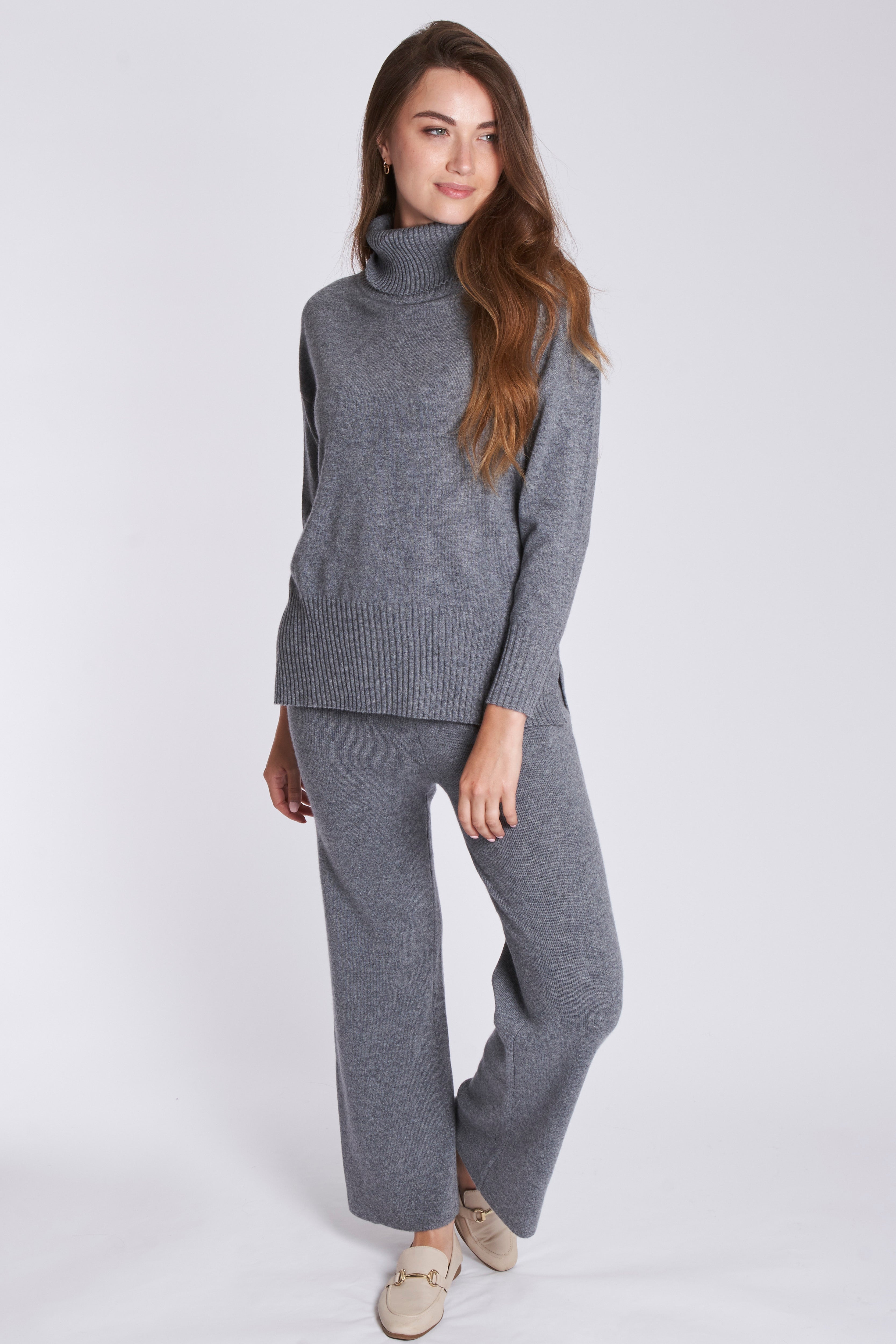 Mistral cashmere trousers with tailored high waist and straight leg