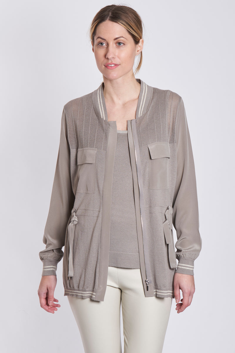 CARDIGAN  WITH BELT AND LUREX-OMBRE