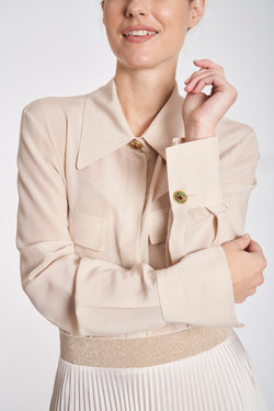 SILK SHIRT -BEIGE