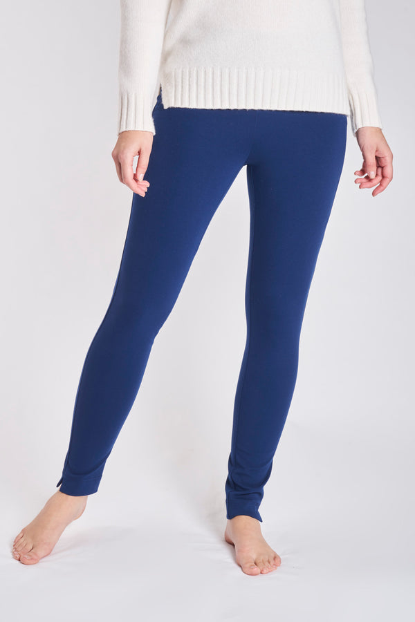 FITTED STRETCH TROUSERS-BLUE